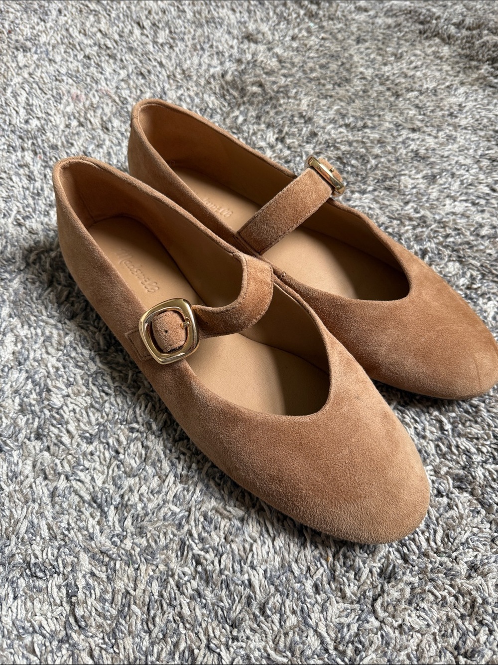 Madewell Suede Mary Jane Flats in Brown - Classic Women's Shoe
